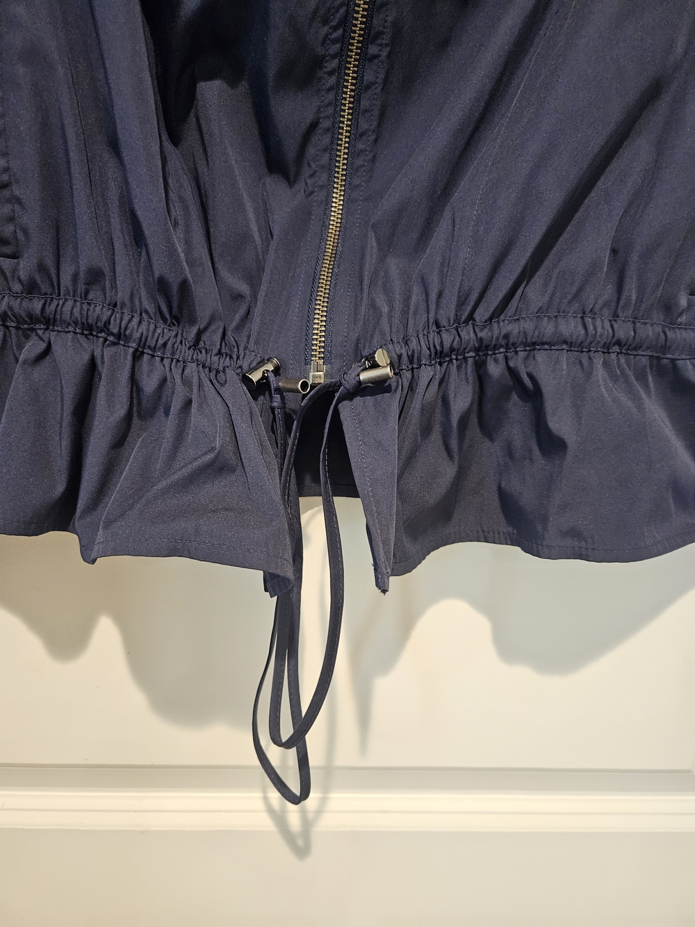 Halogen Navy Drawstring Peplum Zip Front Jacket # 920 - Picture 4 of 4